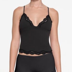 SKIMS Fits Everbody Black Lace Trim Cami